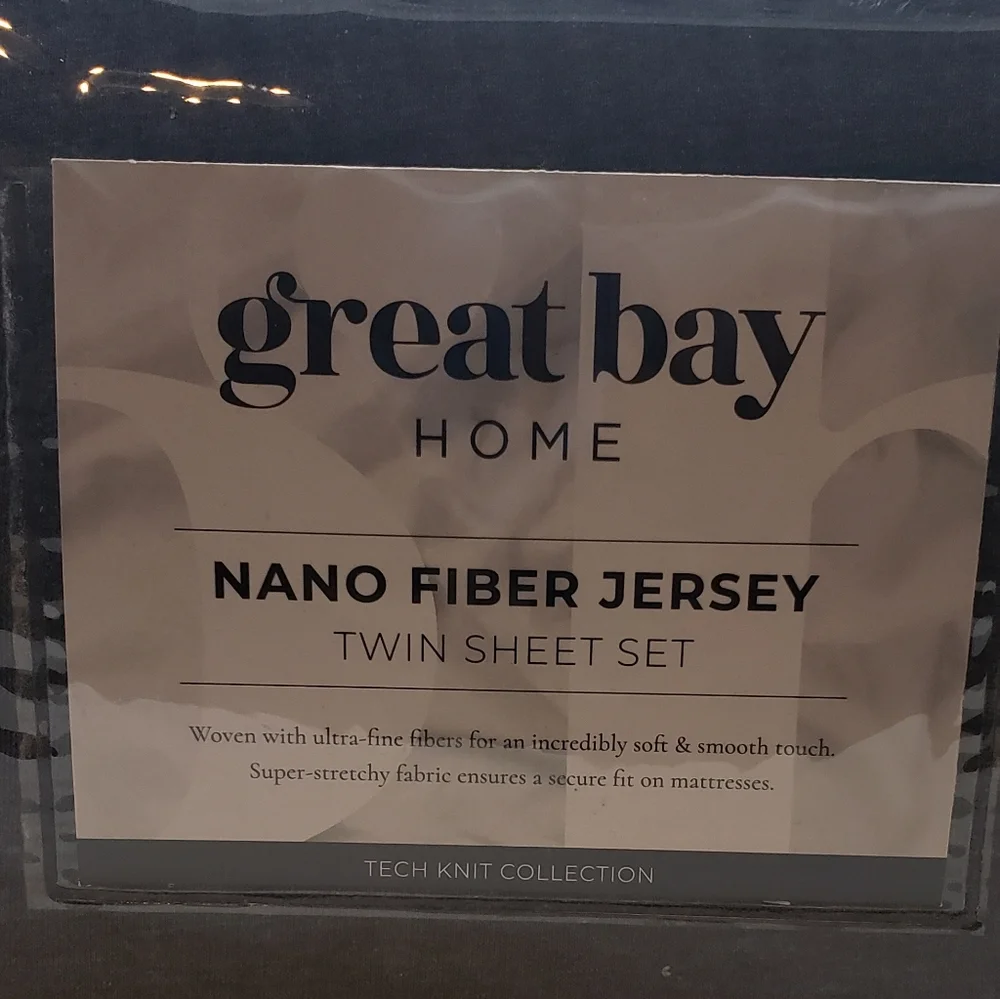 Great Bay Home Nano Fiber Jersey Twin Sheet Fit 3 Pieces Gray 12
